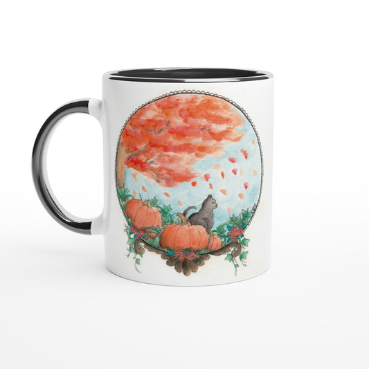 Autumn Bliss 2 White 11oz Ceramic Mug with Color Inside