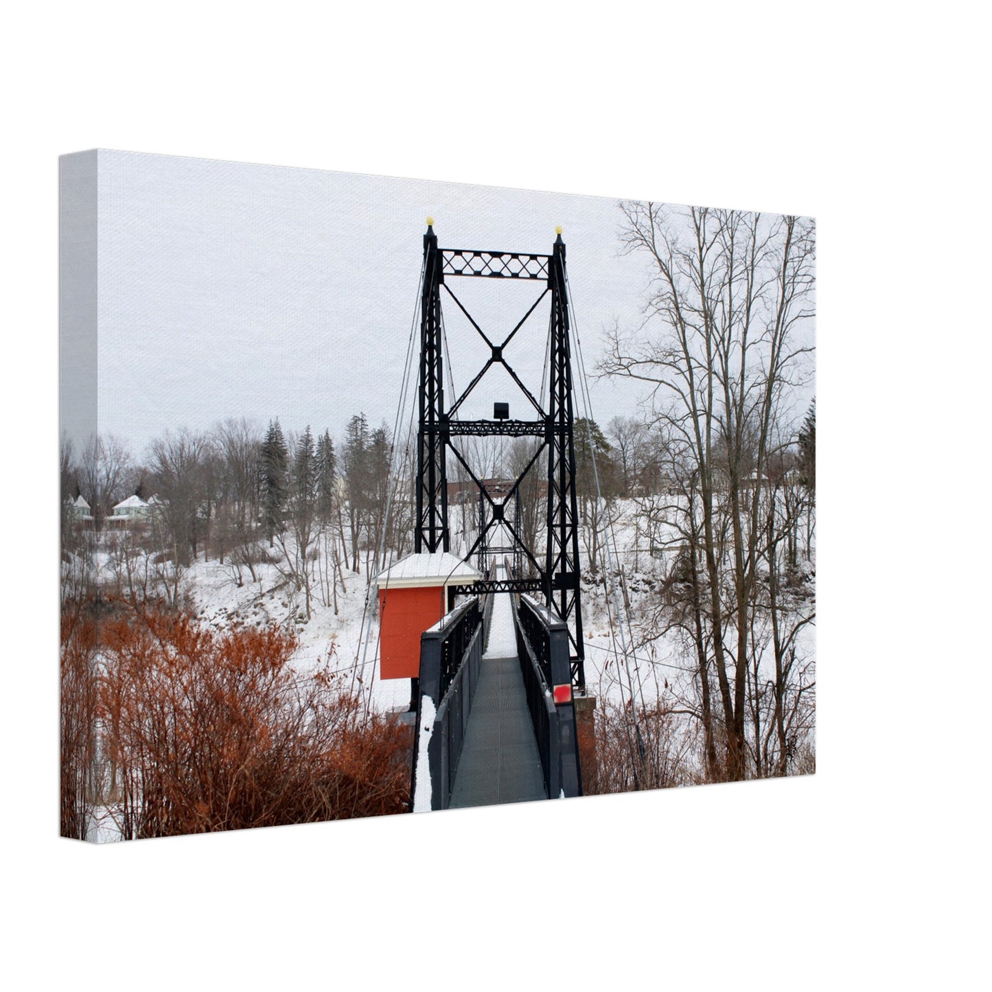 Metal Bridge in Winter - Canvas