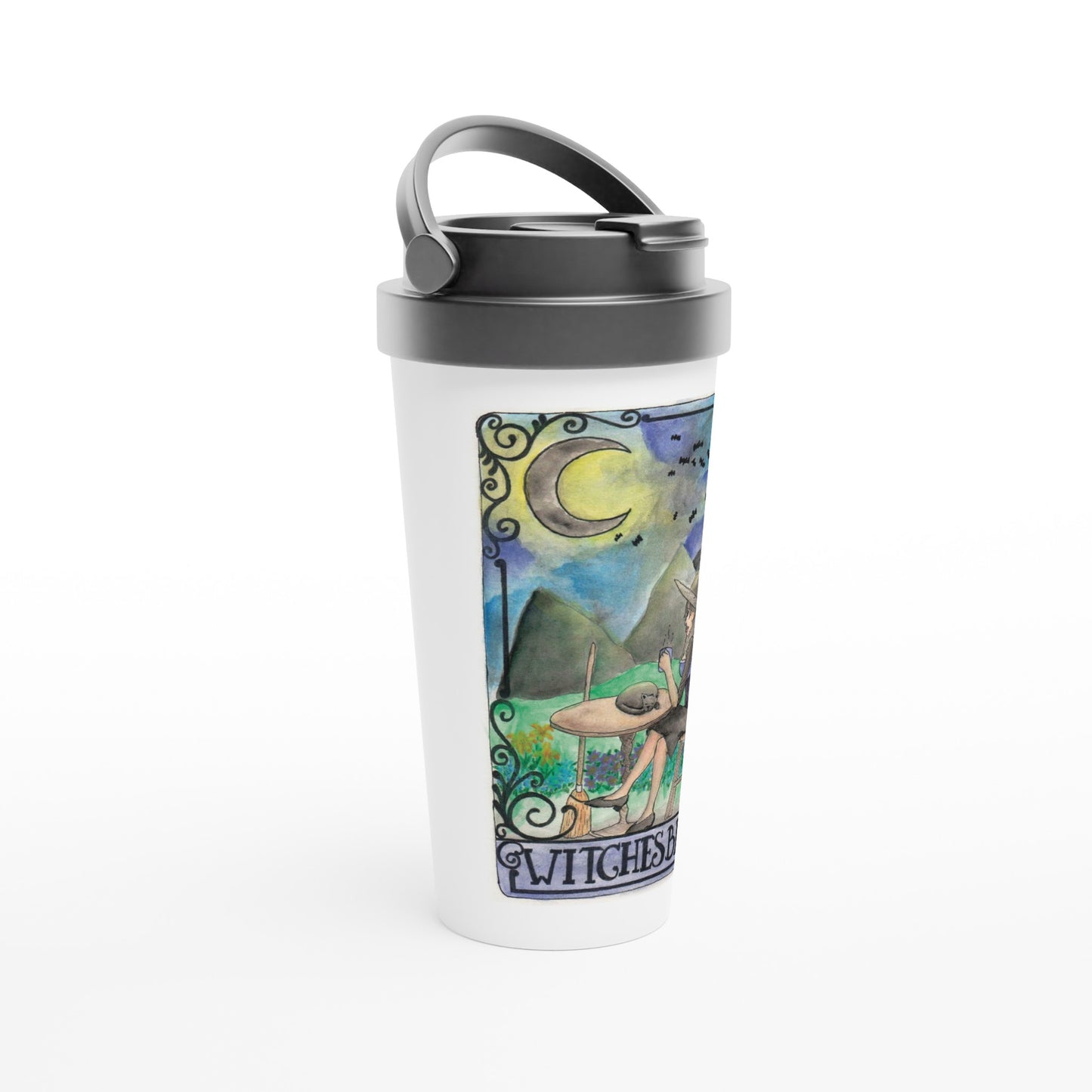 Witches Brew White 15oz Stainless Steel Travel Mug