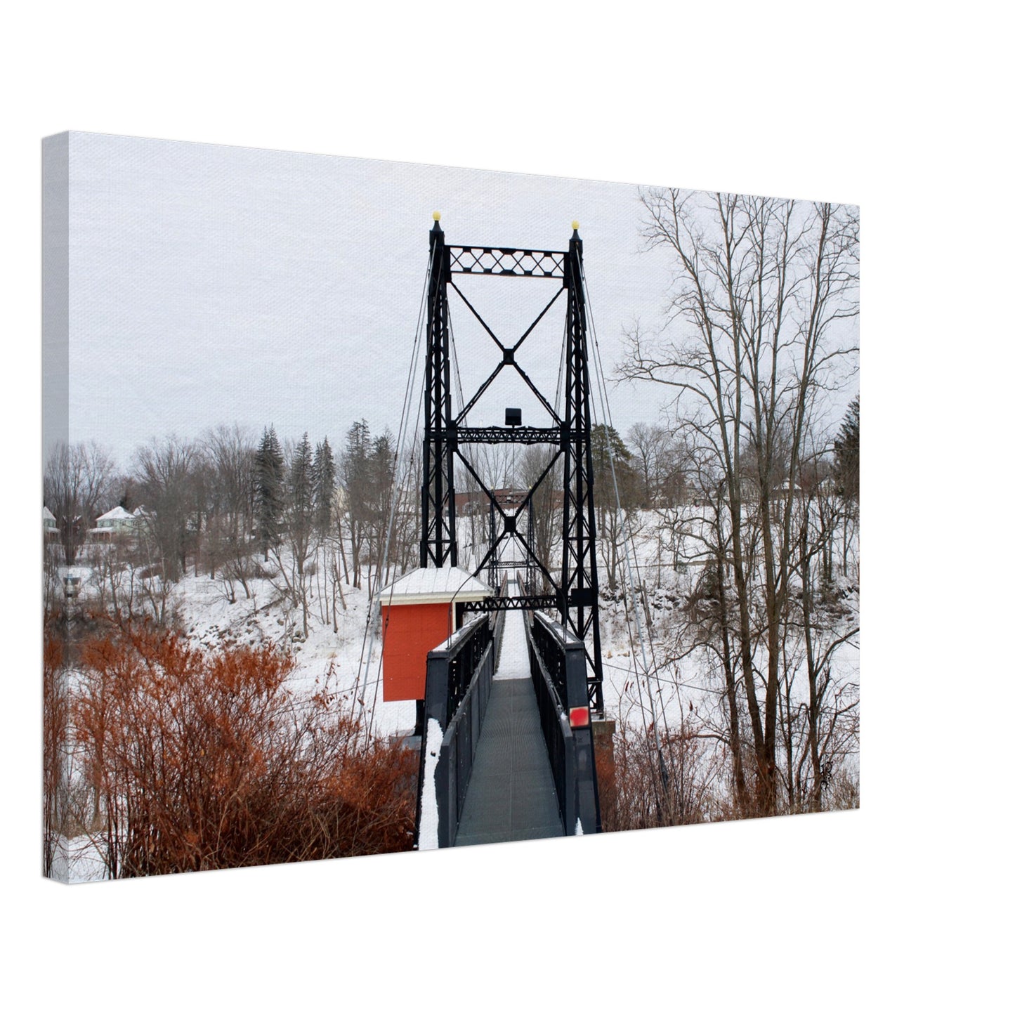 Metal Bridge in Winter - Canvas